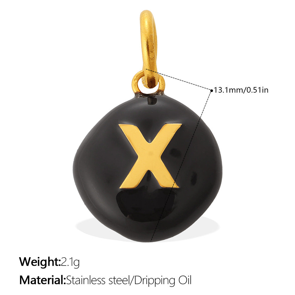 Dopamine Color Blending 26 Letter Bead Bead Pendant - Stainless Steel - Suitable For DIY Hand Chains And Necklaces Accessories