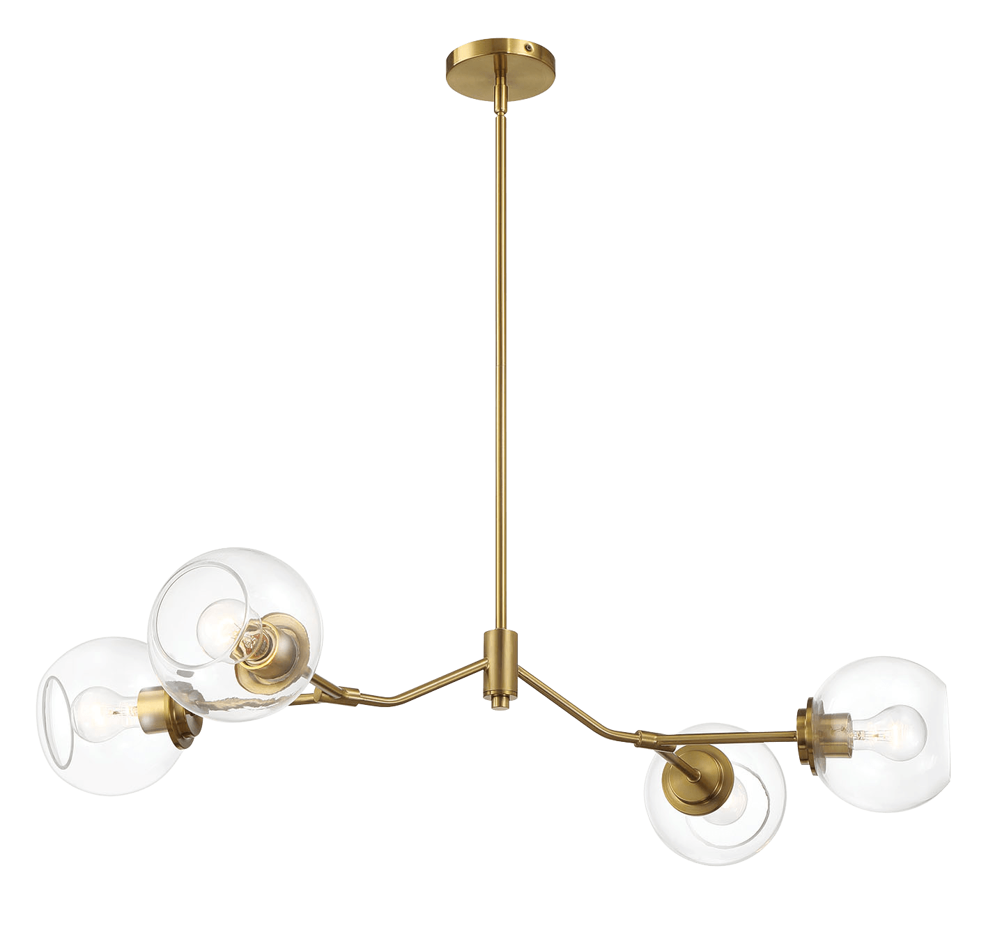 Jewel Four Lights Modern Farmhouse Chandelier Ceiling Hanging Light Fixture For Kitchen Island Dining Room 36  L X20  W X7.25  H With Clear Glass