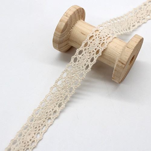 Cotton Thread Lace Clothing Accessories Beige Pure Cotton