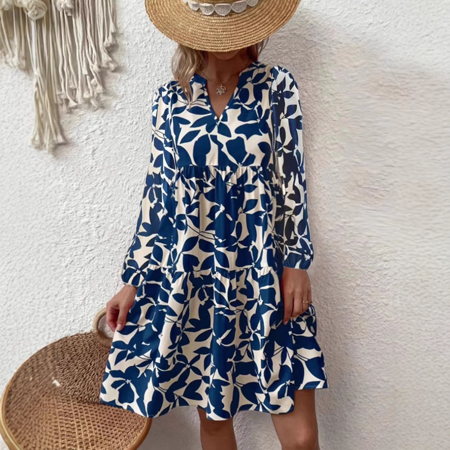 Bohemian-style Fashion Long-sleeve Dress For Europe And America