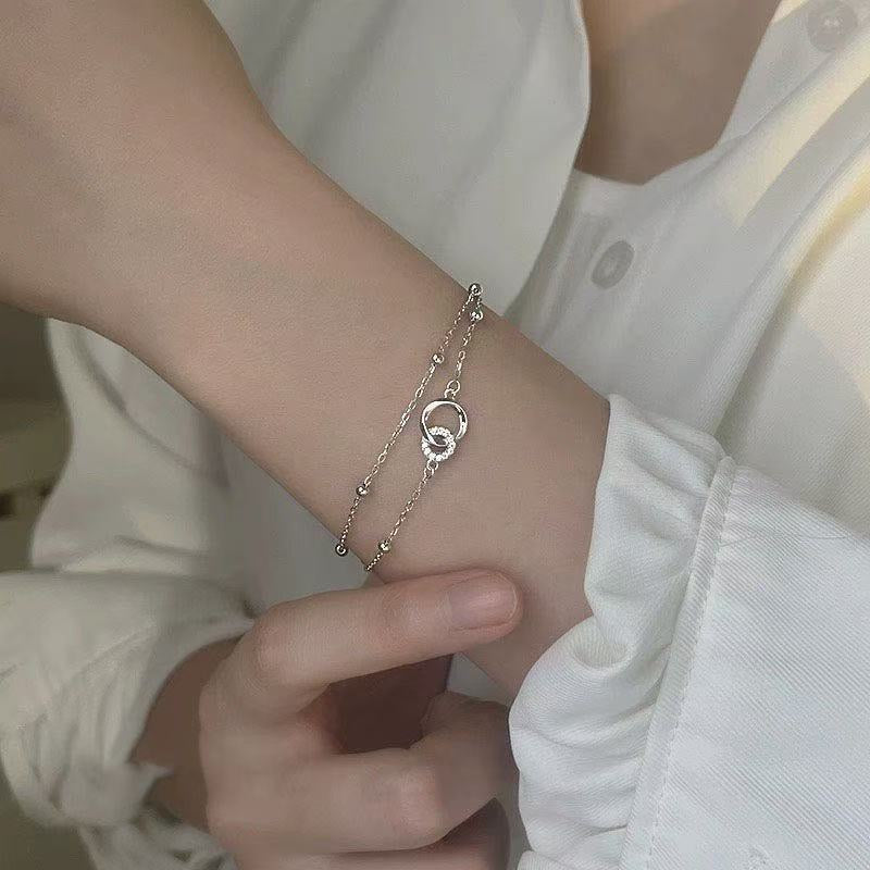 1pcs 999 Sterling Silver Mobius Infinity Bracelet, Elegant Trendy Style, Ideal For Birthday & Anniversary Gifts
