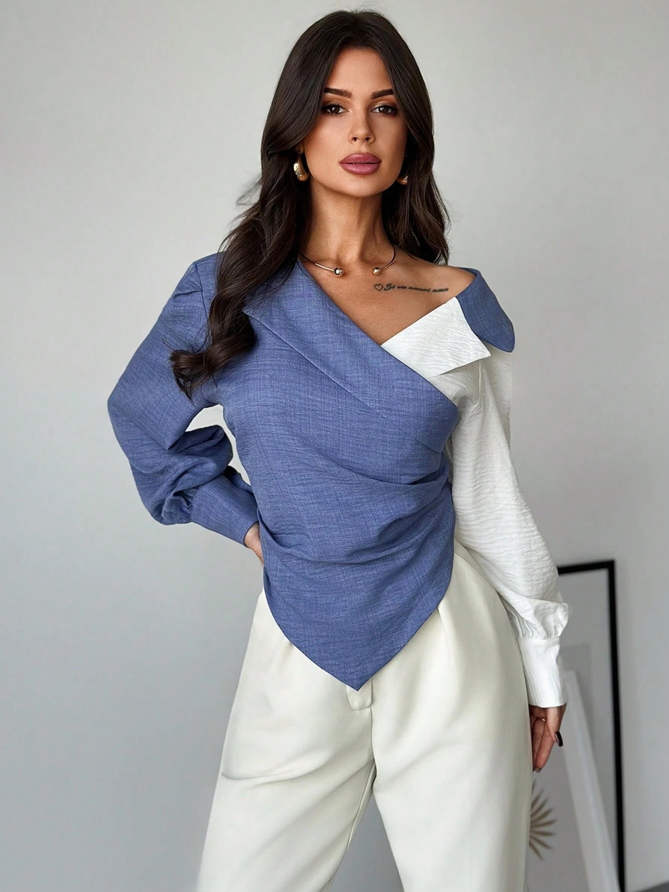 Notch-collar Belted Slim-fit Elegant Office Cardigan Top