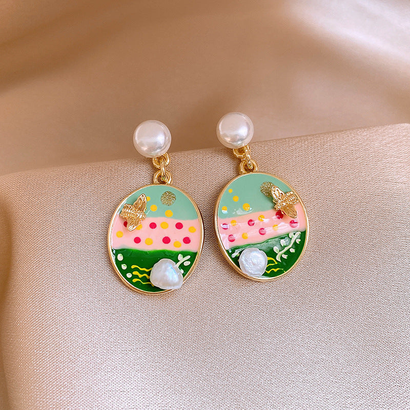 Elegant Vintage Stud Earrings - Ins Trendy Light Luxury, Niche Retro High-End Ear Jewelry, Wholesale Fashion