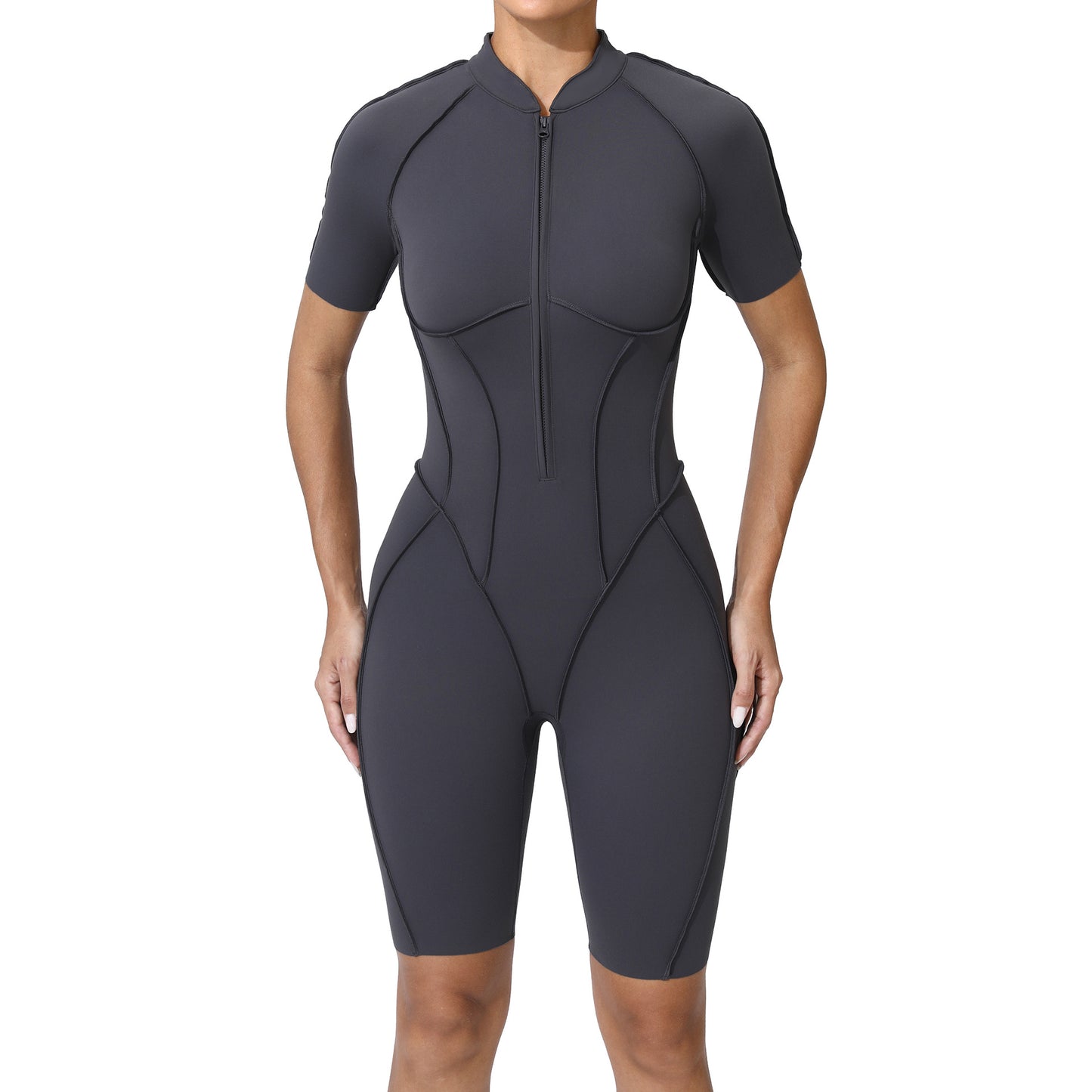 Seamless Fitness Bodycon Jumpsuit With No Padding