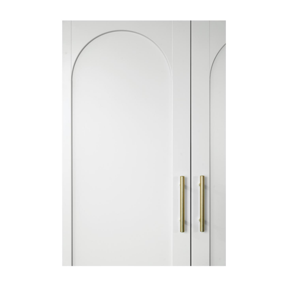 60inch Tall Metal Wardrobe Cabinet With 1 Drawer And Hanging Rod, 2 Doors Wardrobe Closet With Shelf For Bedroom, Office, Laundry Room,Entryway ,Foyer,Guesthouse White