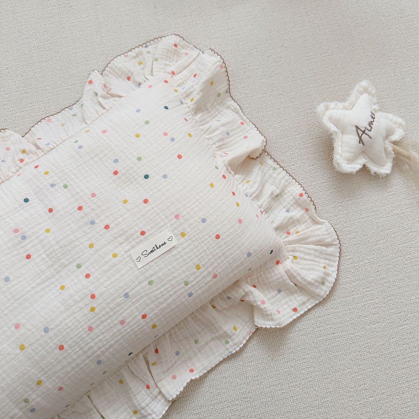 Korean-style Floral Cotton Gauze Pillowcase