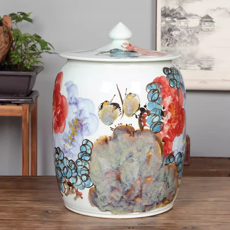 Hand-painted Ceramic Chinese-style Teapot For Puer Tea And White Tea Cakes