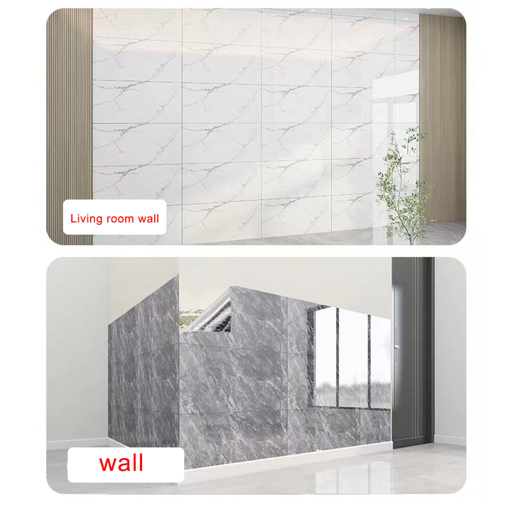12X PVC Marble Tiles Wall Sticker Self-Adhesive Stick Kitchen Bathroom Decor