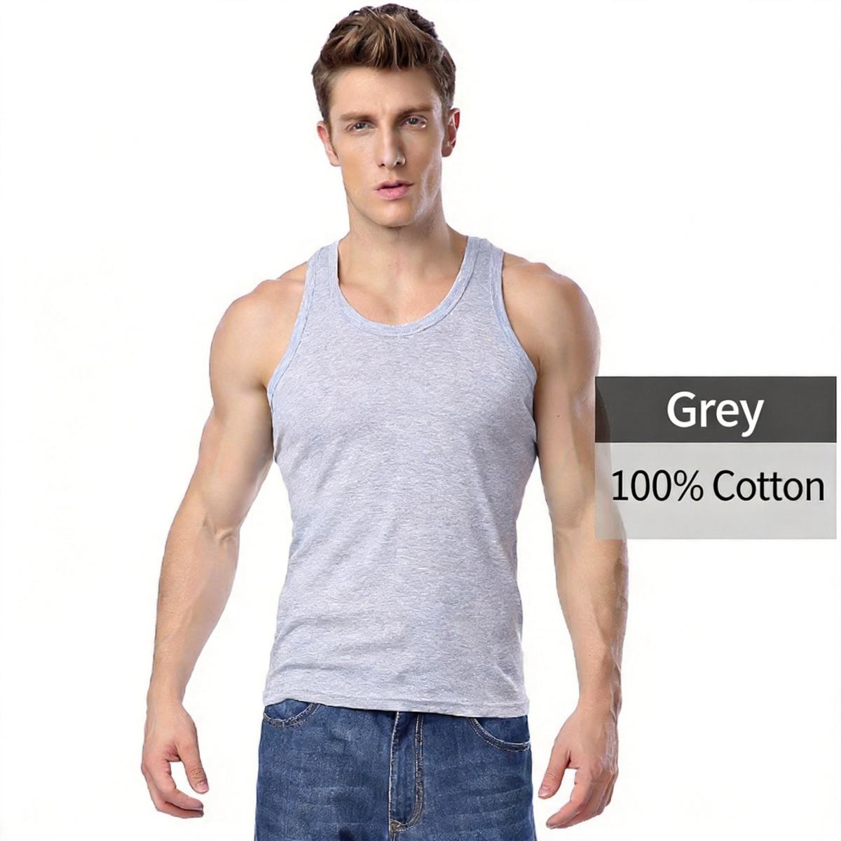 Longsha Vest Men's Summer Cotton Youth Slim Base Breathable Solid Color Men's Sports Fitness Vest Wholesale