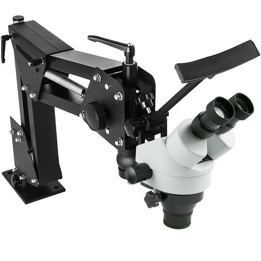 Zoom Trinokulares Stereomikroskop WF10X 20mm Binokulares Stereo Säulenständer Für Jewelry Tools (3.5X-90X) Mikroskop, Silbe, 1 Count (Pack Of 1) Multi-Directional Microscope