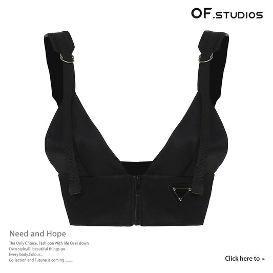 Elastic Waist Stitching Metal Adjustable Vest Accessories Top