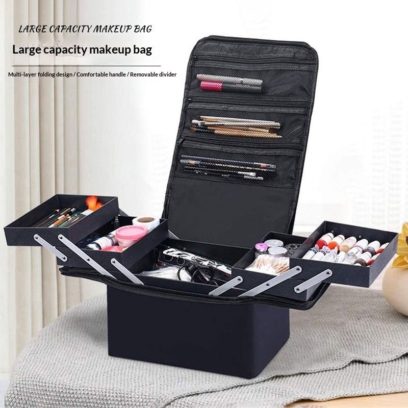 Foldable Cosmetic Bag Large-capacity Portable Makeup Case