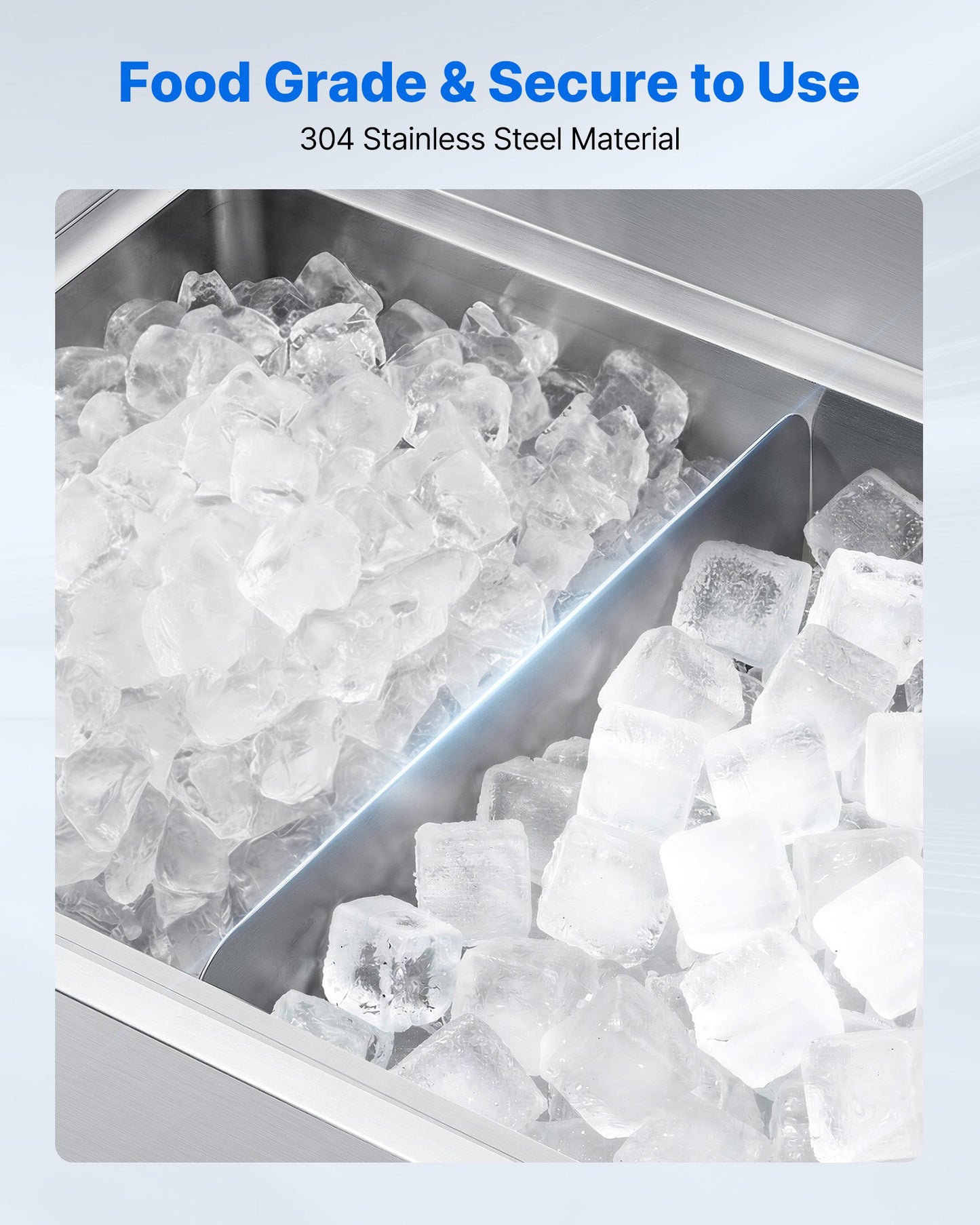Ice Bin Partition, 20.2 X 5.55 Inch, Stainless Steel Divider For 24 Inch Bar Ice Bins, Stable Bottom Support & Easy To Clean, Food Grade 304 Stainless Steel For Kitchen, Bar, Restaurant, Pub