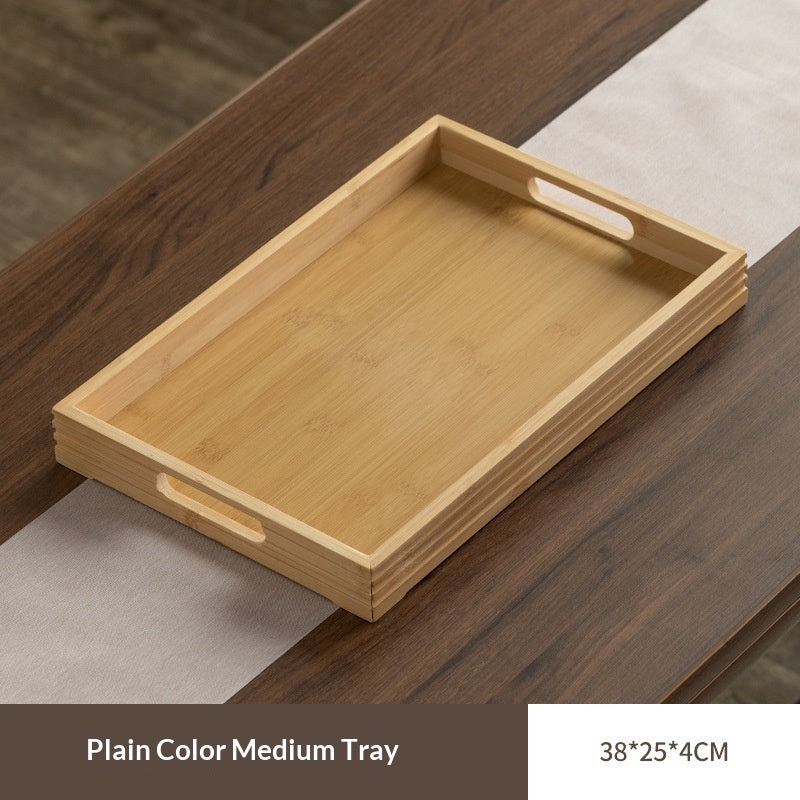 Bamboo Cloud-Shaped Ruyi-Style Multi-Functional Dinner And Tea Tray