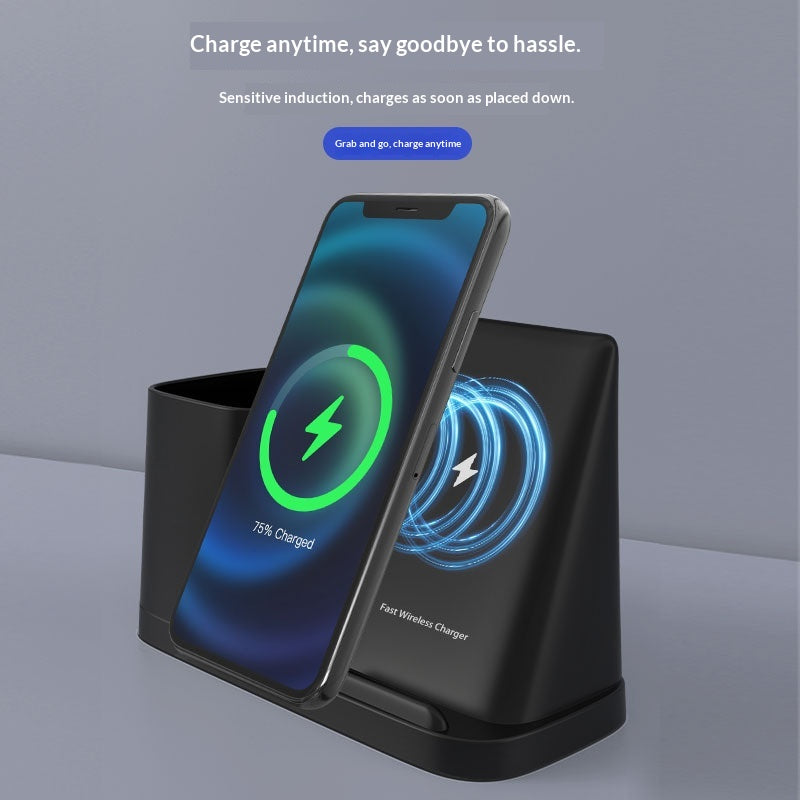 Creative Desktop Organizer Pen Holder With Wireless Charging