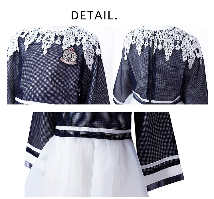 Girls Fashion Loose Fit Top & Dress Set Two-Piece Outfit - Spring