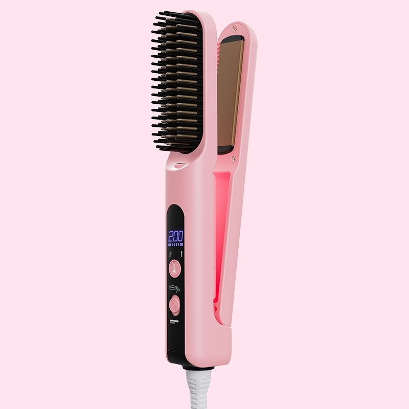Multi-functional Curling And Straightening Iron With One-touch Styling Hair Protection And A Detachable Design