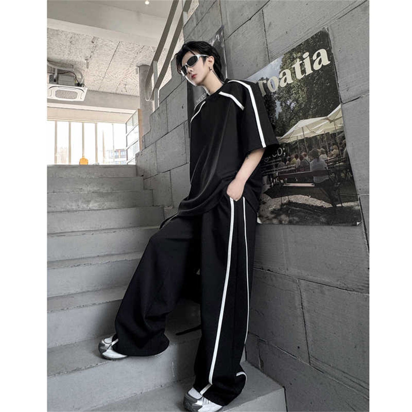 Short-sleeved T-shirt Suit Men's Fashion Brand Leisure