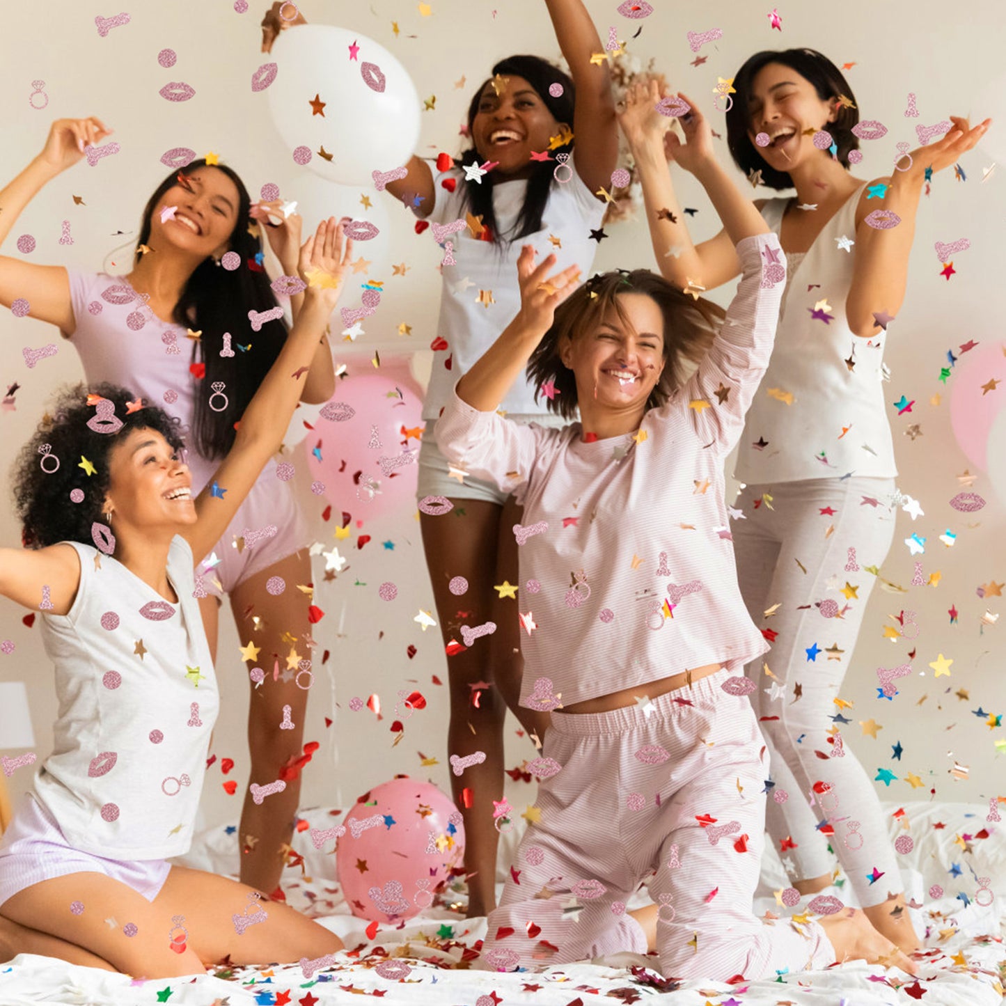 Rose Gold Wedding Party Confetti, 350-Piece Decor Set For Festive Events—Party Accessory Set
