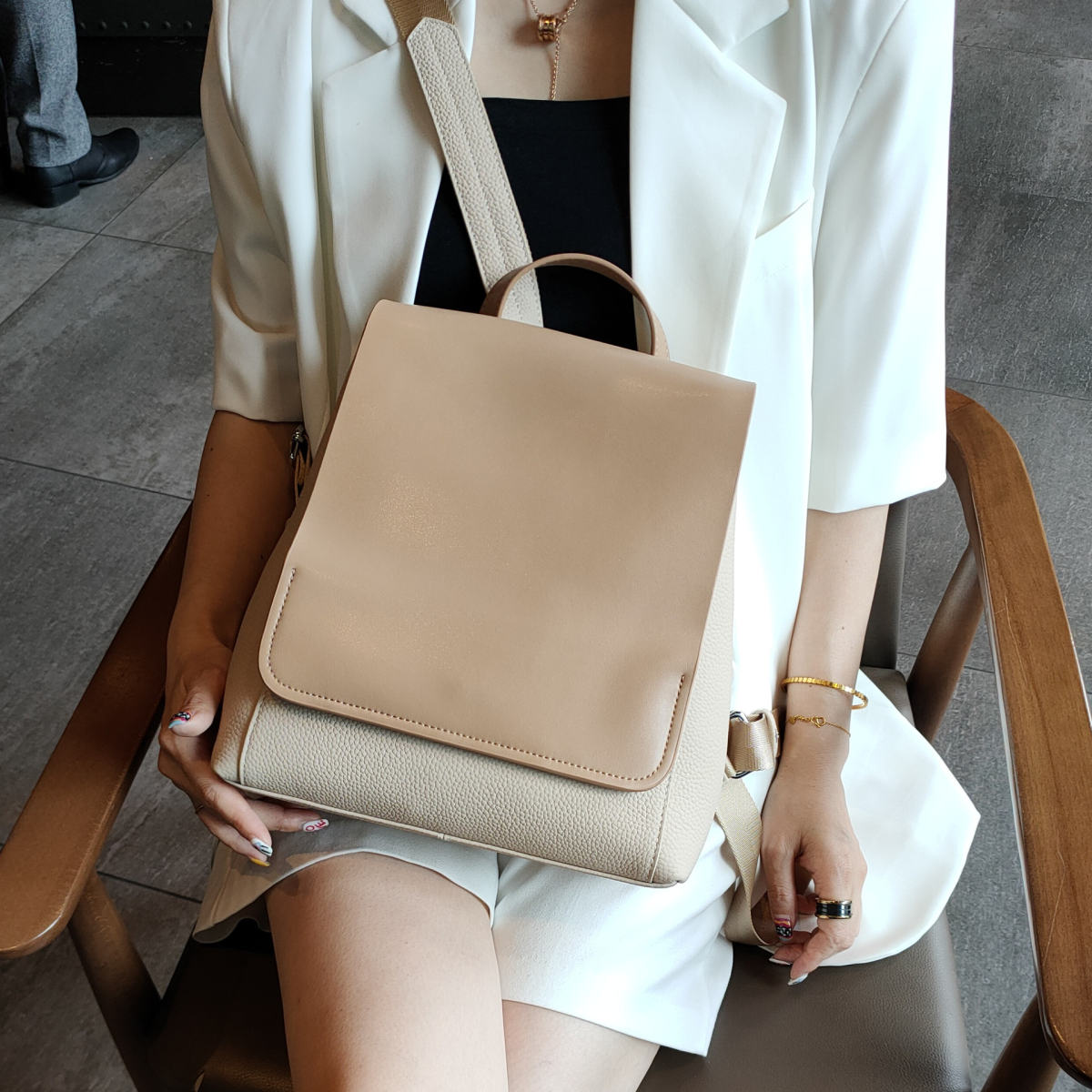 Korean-style Fashionable Womens Backpack