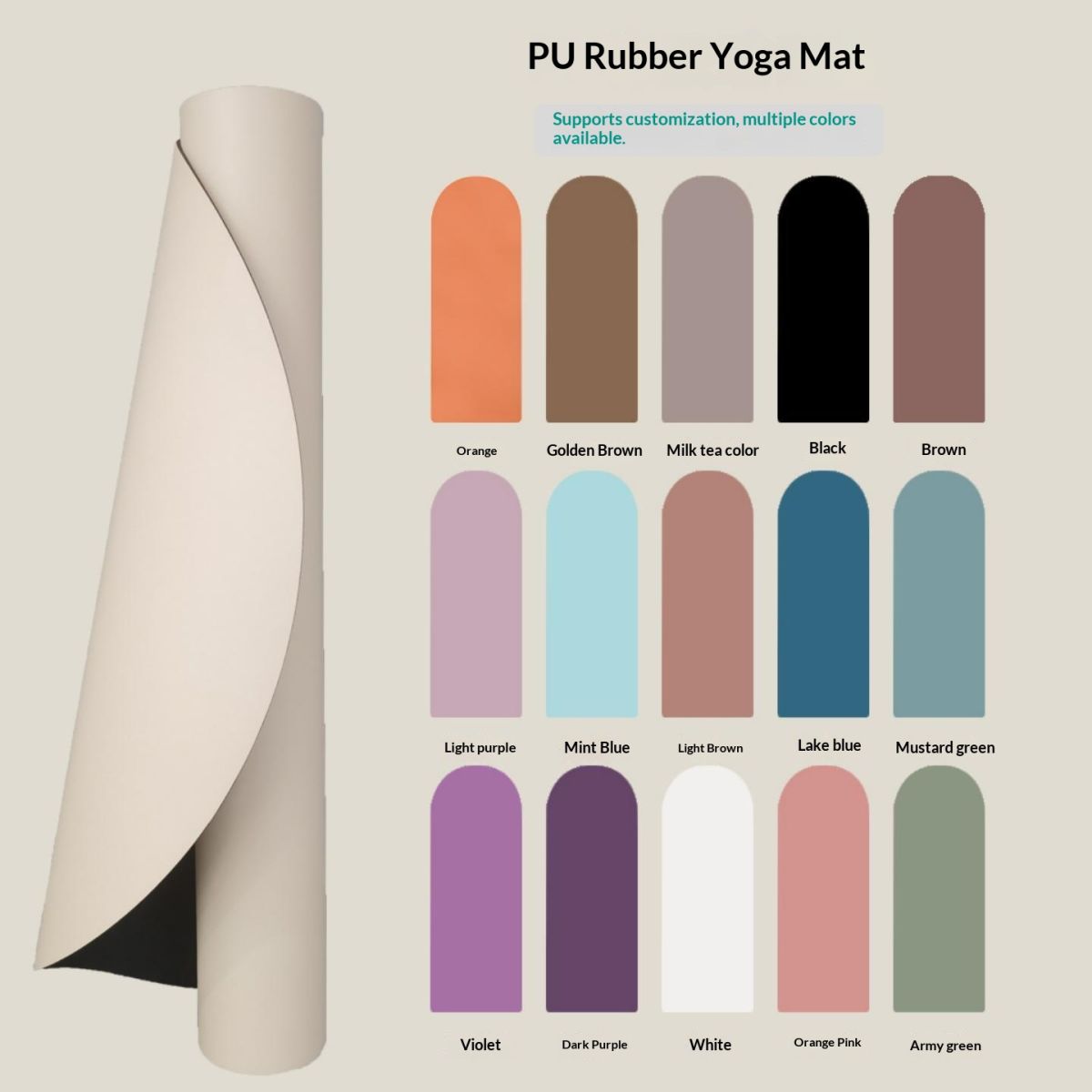 PU Rubber Sports Yoga Mat Arched