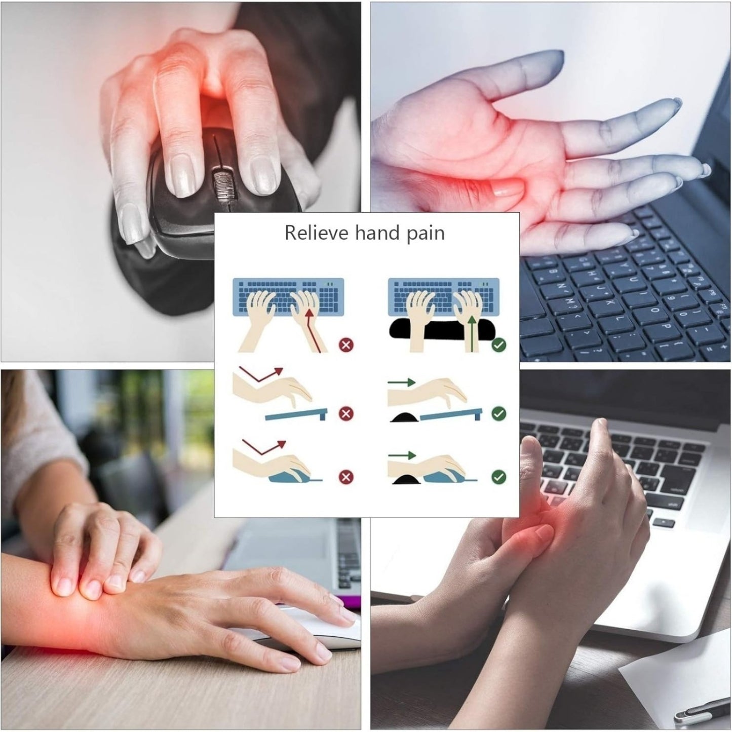 Handballenauflage Tastatur Und Maus Handgelenkschoner Ergonomische Memory Foam Wrist Rest Handauflage Set Für Büro Computer Laptop Spiele Schmerzlinderung Reparatur Am Handgelenk Schwarz