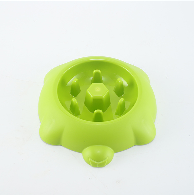 Anti-overturning pet slow food bowl-green-PP-1 piece