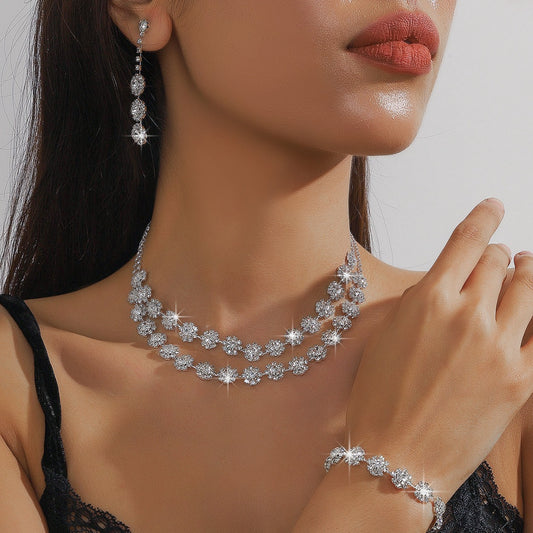 European And American Bridal Jewelry Necklace Earrings Jewelry Bracelet Banquet Dress Chain Fashion Joker Temperament Accessories Wholesale