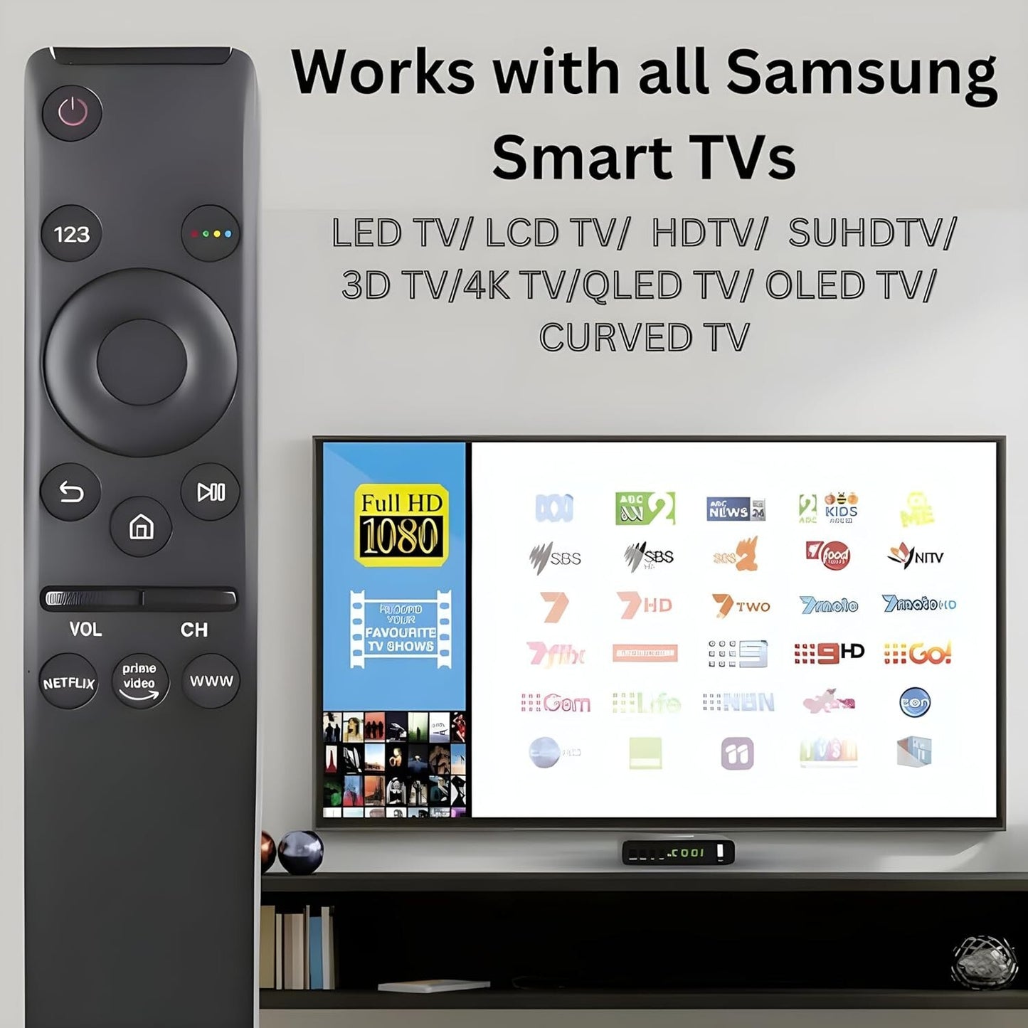 Control All  Smart LED QLED 4K 8K 3D TVs With One Universal Remote