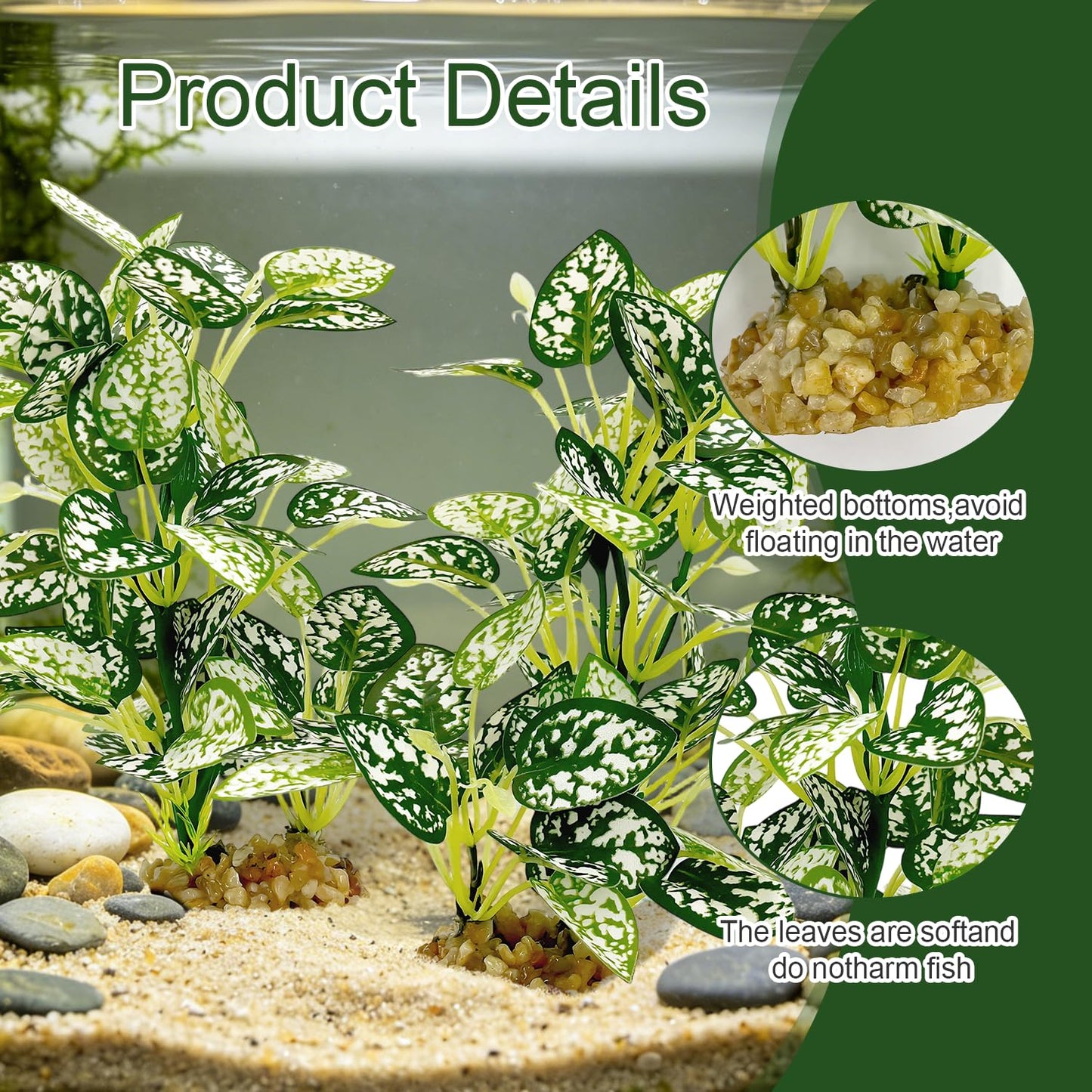 Silk Aquarium Plants 2-Pack, 8.6-inch Artificial Aquarium Silk Plants -  Simulated Fish Habitat Decor, Safe Silk Plants For Aquariums Fish Fishbowl