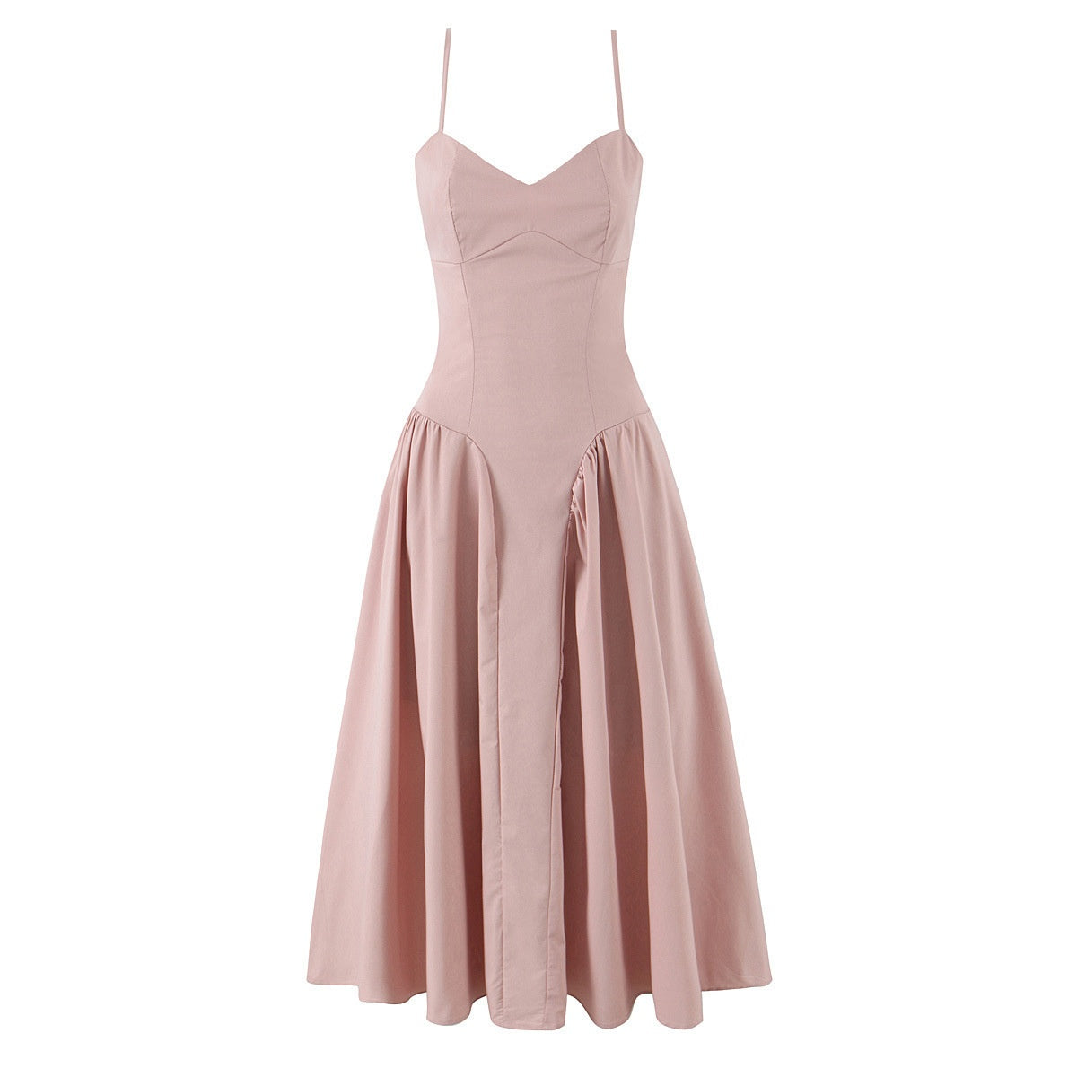 Body Hugging Pleated Strap Dress