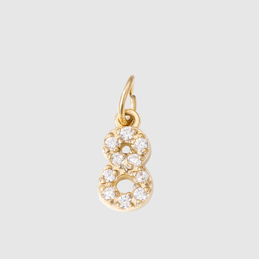 1 Piece 304 Stainless Steel Zircon Ion Plating 14K Gold Real Plated Letter Number Polished Stretch Adjustable Pendant DIY Jewelry Accessories