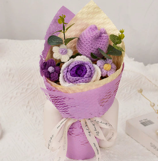 Hand-knitted Floral Sunflower Finished Yarn Bouquet Goddess Holiday Gift Artificial Fake Flowers