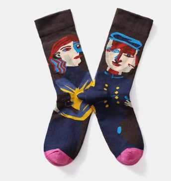 Personalized Oil Painting Ladies' Street Style Fashion Trend Cotton Socks
