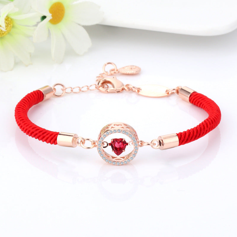 Heart-shaped Smart Red Rope Bracelet Life