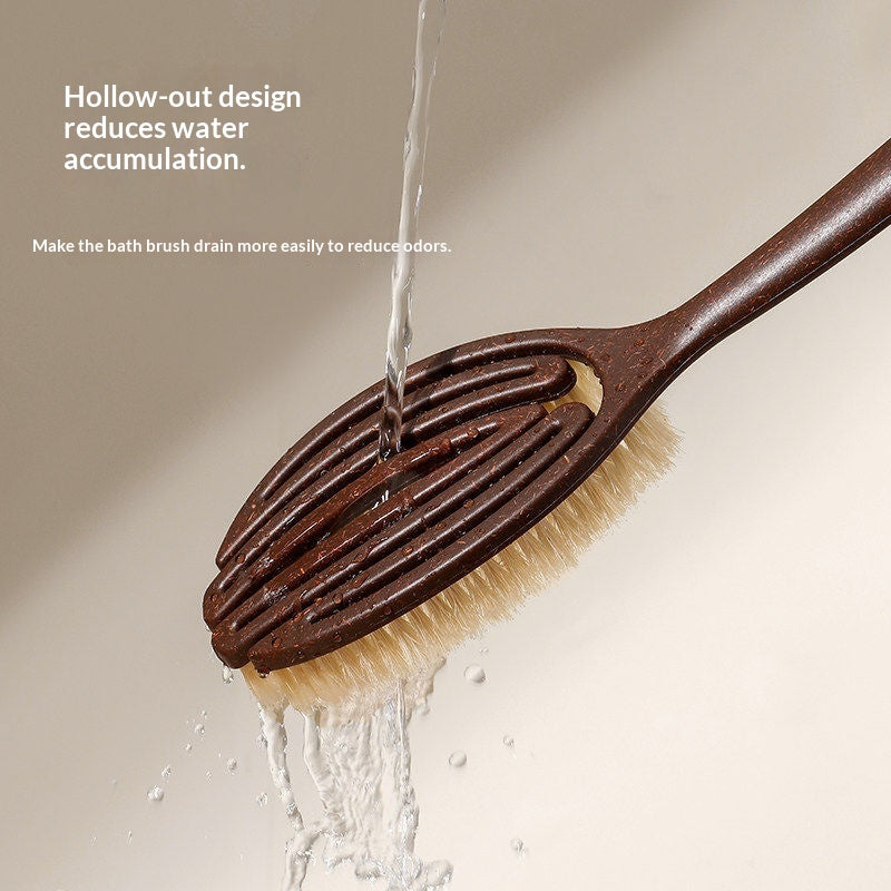 Coconut-fiber Bristle Bath Brush Palm-shaped Design Two-in-one Function