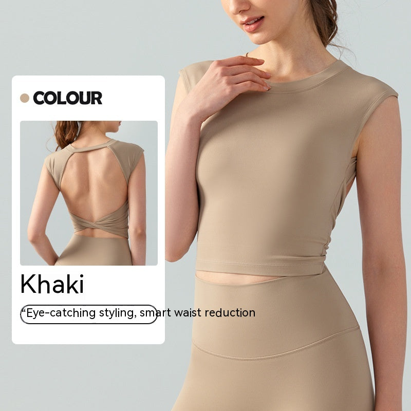 Spaghetti Strap Cross Beauty Back Yoga Clothes Vest