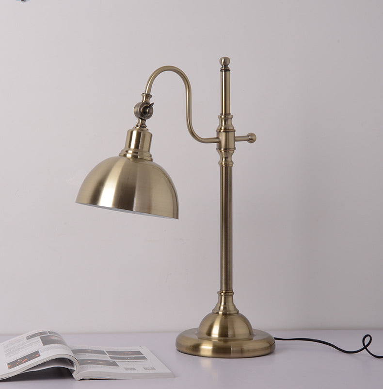 American-style Wrought-iron Foldable Long-arm Eye-care Desk Lamp For Studying And Reading