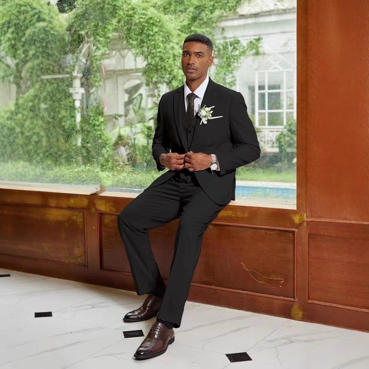 Mens Casual Best Man Two-Piece Suit