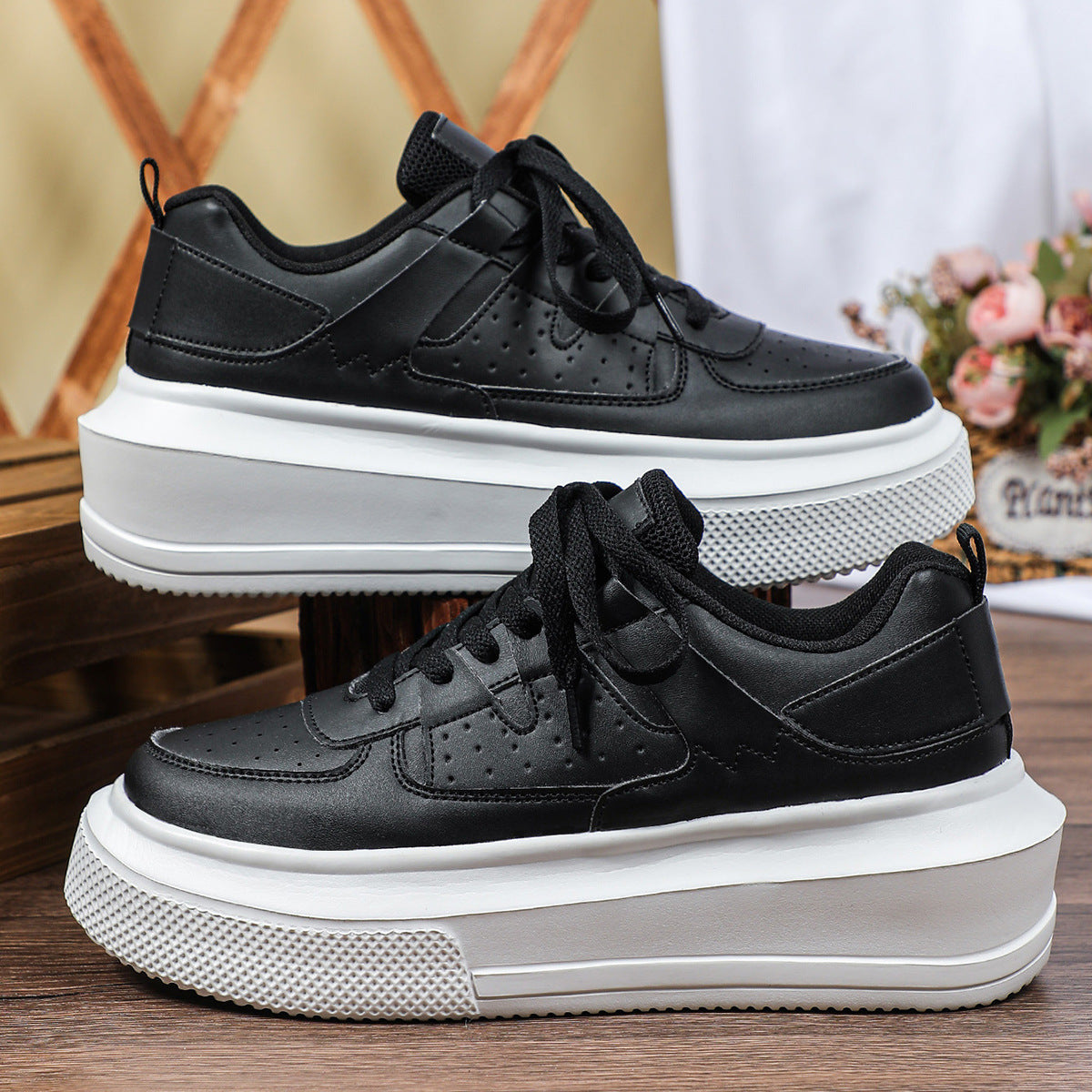 Platform Fashion Sneakers Lace-up Casual Sports Shoes