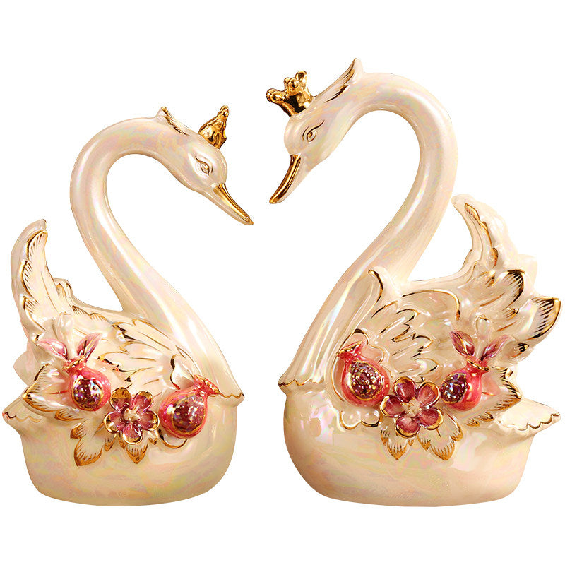 Creative Ceramic Swan Home Decor Cabinet Ornament Perfect As A Wedding Gift