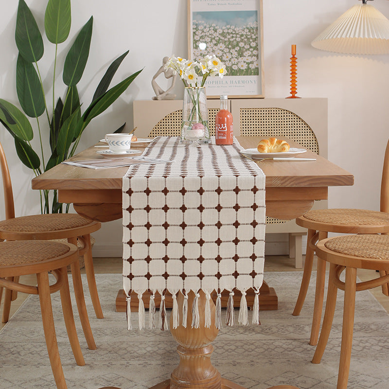 Modern Minimalist Tea TableCoffee Table Cloth, Cotton-Linen Table Runner