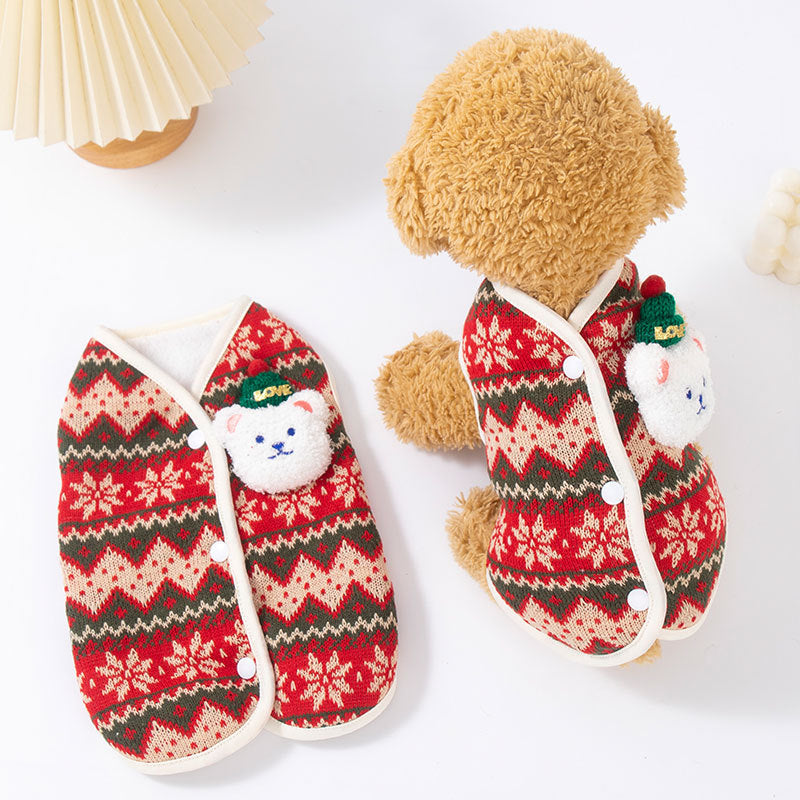 Vest Teddy Warm Cat Clothes Pet Apparel