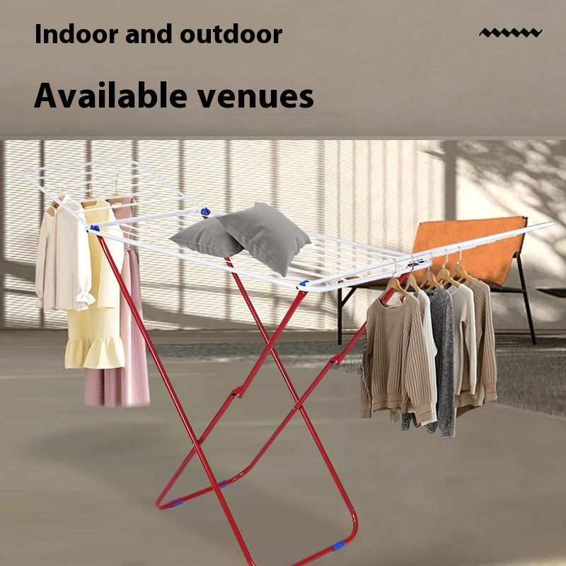 Indoor Home Folding Clothes Hanger Installation-free Mobile