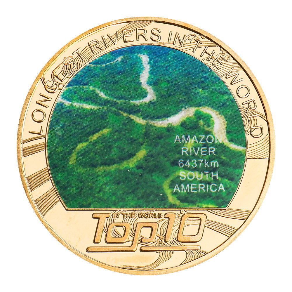 Top Ten Rivers Coin Badge Gift Commemorative Medal
