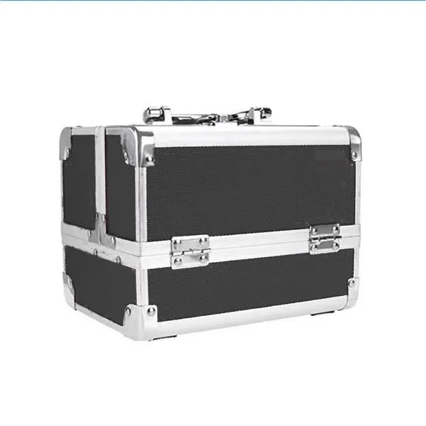 Professional Makeup Artist Travel Case -23 X 17 X 17 Cm Portable Cosmetic Organizer With Mirror, Brush Holder & Lockable Key - Ideal For Jewelry Storage & Bathroom Essentials, Perfume Organizer