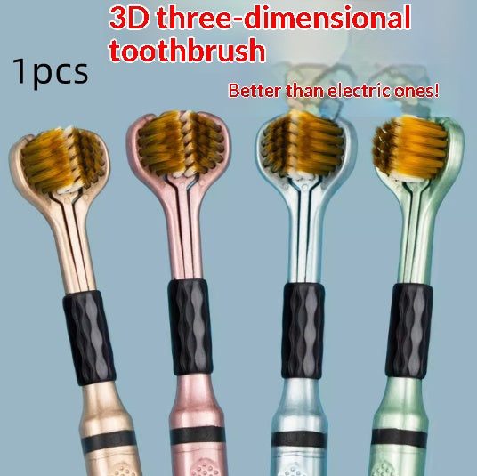 Three-sided Soft-bristle Toothbrush High-end For Interdental Cleaning Gum Care And Tongue Coating Removal