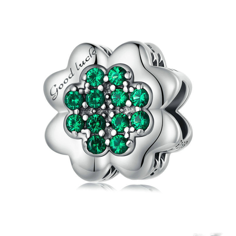 Lucky Four-leaf Clover Bead Set For DIY S925 Sterling Silver Bracelet Accessories