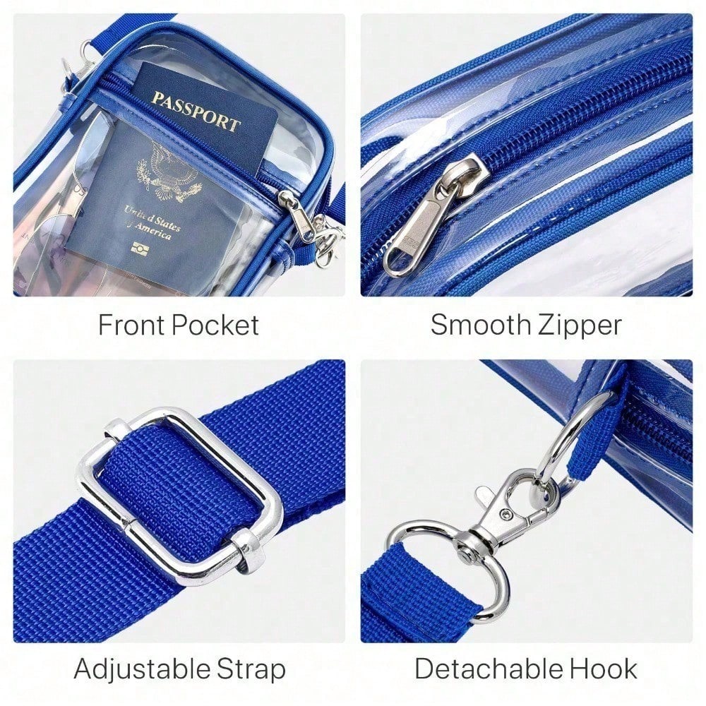 Clear Purse Stadium Transparent Messenger Bag Stadium Approved For Men And Women Clear CrossBody Bag, Clear Bag, Purse, Black Purse, Carteras Para Mujer, Summer, Valentine's Day Gifts, Romantic Gifts