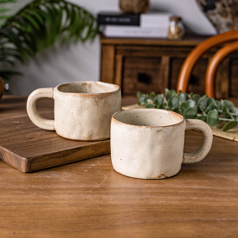 Retro Irregularly Distressed Coffee Cup For Home And Office